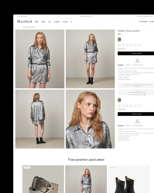 Intégration du site e-commerce de la marque inspirée par les USA