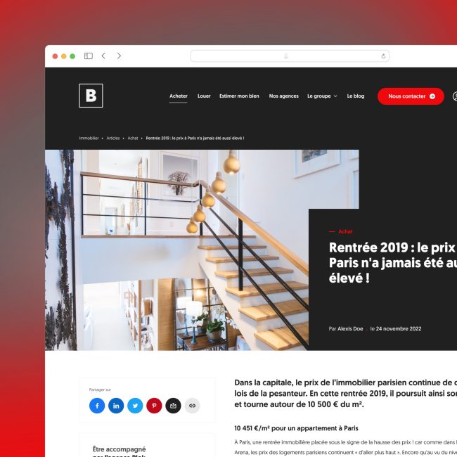 Concept d’un site institutionnel pour un groupe Immobilier