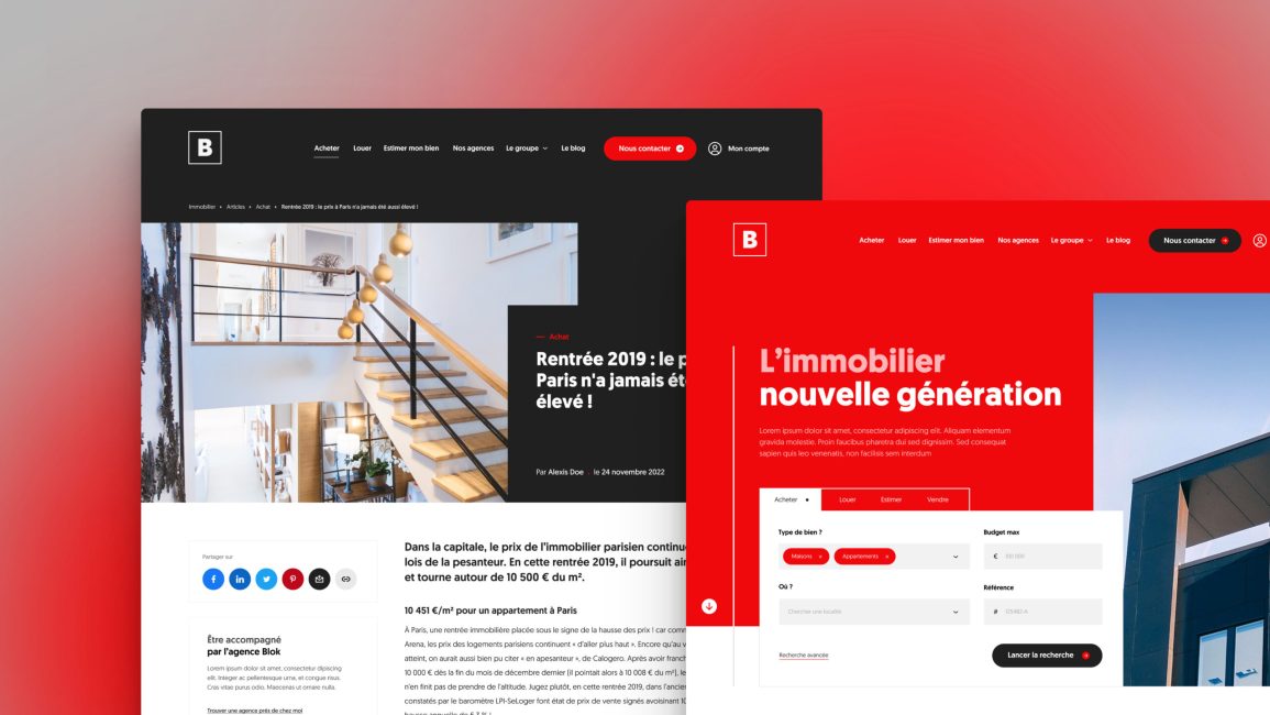 Concept d’un site institutionnel pour un groupe Immobilier