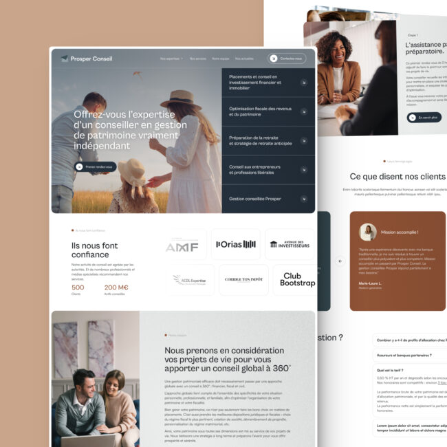 Site sur-mesure WordPress pour un gestionnaire de patrimoine